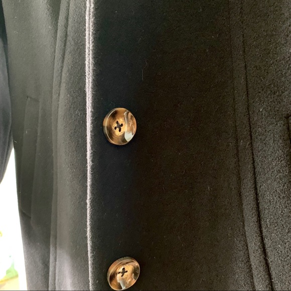 Anne Kline / Black Wool Long Coat , Heavy Winter Coat / Dramatic Collar - Picture 3 of 8